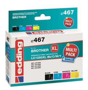 Edding Tintenpatrone EDD-467 ersetztBrother LC1280XLBK/C/M/Y