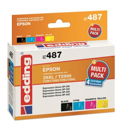 Edding Tintenpatrone EDD-487 ersetzt Epson T29XL Multipack 4