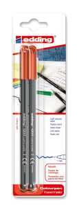 Edding Fasermaler fein 1200 1 mm rot 2er-Blister