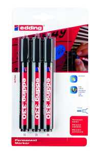 Edding Permanentmarker 330 1-5 mm schwarz 3er-Blister