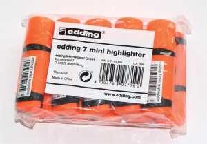 Edding Textmarker Mini 7 1-3 mm neonorange 10er-Polybtl.