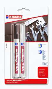 Edding Lackmarker 750 2-4 mm schwarz+weiß 2er-Blister