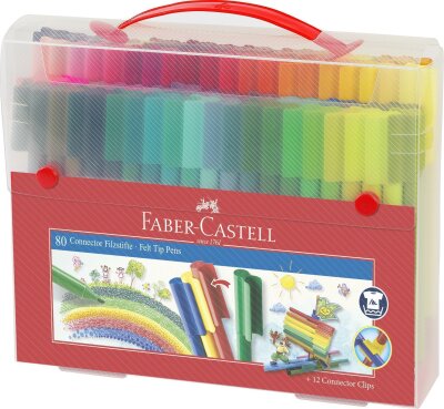 Faber Castell Koffer Connector Filzstifte 80-teilig