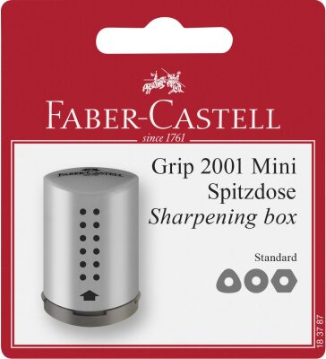 Faber Castell Einfachspitzdose Grip 2001 Mini silb. BK