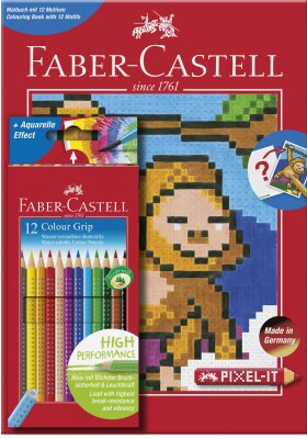 A.W. Faber-Castell Colour Grip 12er-Etui + Pixel-it Buch 201571