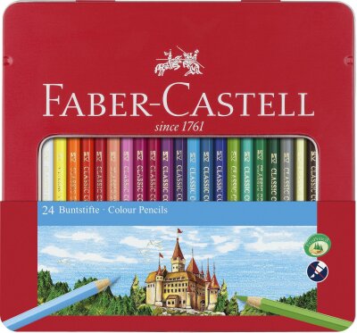 Faber Castell Buntstift hexagonal 24er-Metalletui