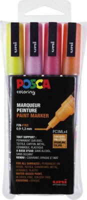 POSCA Marker UNI PC-3M 4er Set Glitter