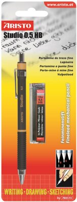 Aristo Feinminenstift Studio schwarz 0,5 mm, Minen, im Blister