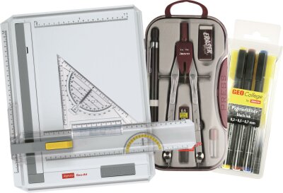 Geo Board Zeichenplatte A4 Set: 1x Geo Board A4 mit Zubehör