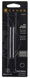 Cross Kugelschreiberminen Pocket-Pen schwarz, mittel, 2 Stück im Blister