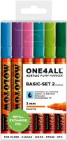 Molotow Acrylmarker One4All 127HS 2mm Etui Basic-Set 1 6...