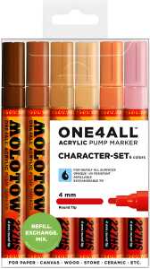 Molotow Acrylmarker One4All 227HS 4mm Etui Character-Set 6 Stück