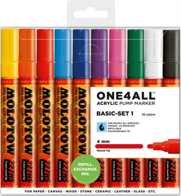 Molotow Acrylmarker One4All 227HS Etui Basic-Set 1 10 Stück