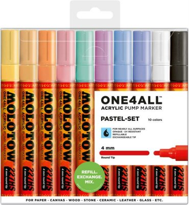 Molotow Acrylmarker One4All 227HS 4mm Etui Pastel-Set 10 Stück