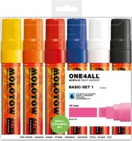 Molotow Acrylmarker One4All 627HS 15mm Etui Basic-Set 1 6...