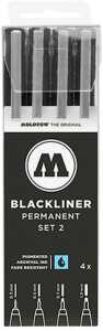 Molotow BLACKLINER Permanent Set 2 4er Etui, Strichstärken sortiert