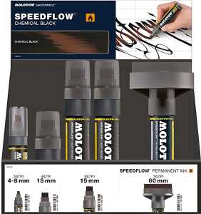 Molotow SPEEDFLOW Marker Selection 14er Sales Display, Chemical black