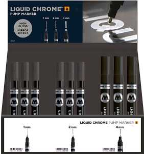 Molotow LIQUID CHROME Marker 36er Sales Display