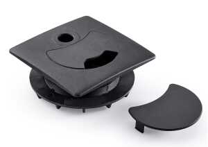 Novus Kabeldurchführung Attenzia cable port plastic, schwarz, 80mm Löcher