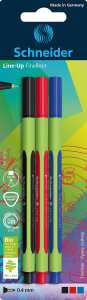 Schneider Fineliner Line-Up Blisterkarte mit 3 Stück, sortiert