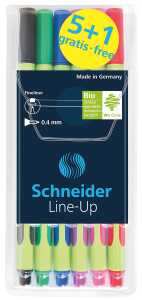 Schneider Fineliner Line-Up 6er Etui, sortiert, 5+1 Aktion