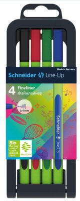 Schneider Fineliner Line-Up 04 sortiert Karton-Etui 4 Stück