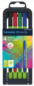 Schneider Fineliner Line-Up 4er Kartonetui, farbig sortiert