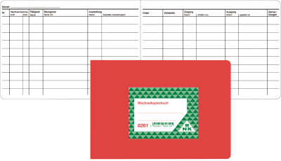 RNK Wechselkopierbuch A5quer 10Bl z.Kontrolle ausgegeb.u.empf.Wechsel