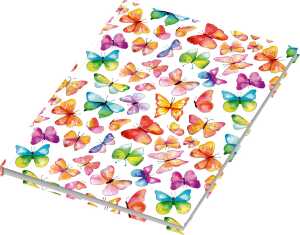 Kladde / Notizbuch "Schmetterlinge", blanko, DIN A4, 96 Blatt, 70 g/m²