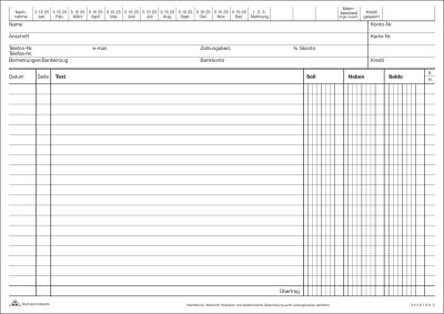 RNK Buchhaltung & Kasse, A5 quer, Kontokorrentkarte