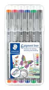 Staedtler pigment liner 0,5mm 6 Farben Box 4007817036761