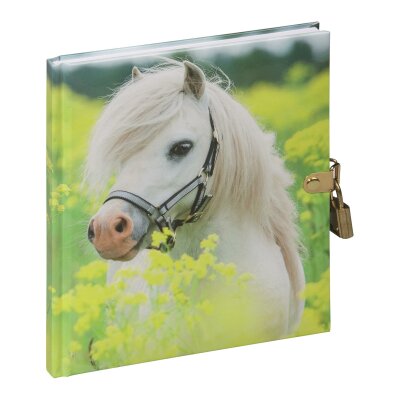 Tagebuch kleines Pony 128S mit Schloss blanko