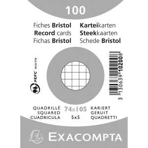 Exacompta Karteikarten A7 kar 100St/Pkg weiss
