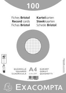 Karteikarten A4 kar 100St/Pkg weiss