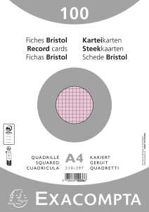 Karteikarten A4 kar 100St/Pkg rosa