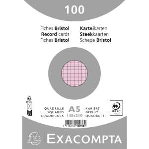 Exacompta Karteikarten A5 kar 100St/Pkg rosa