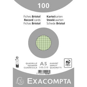 Exacompta Karteikarte A5 kar 100St/Pkg grün