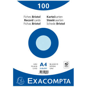Exacompta Karteikarte A4 blk 100St/Pkg blau