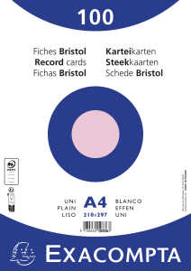 Karteikarten A4 blk 100St/Pkg rosa