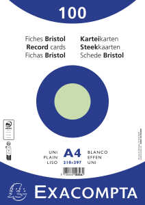 Karteikarten A4 blk 100St/Pkg grün