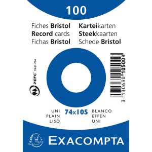 Exacompta Karteikarten A7 blc 100St/Pkg weiss