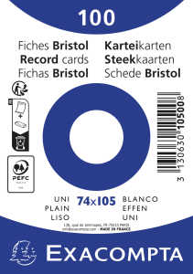 Karteikarten A7 Blk 100St/Pkg weiss
