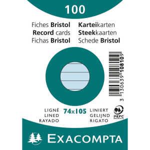 Exacompta Karteikarten A7 lin 100St/Pkg blau