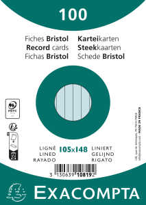 Karteikarten A6 lin 100St/Pkg blau