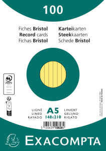 Karteikarten A5 lin 100St/Pkg gelb