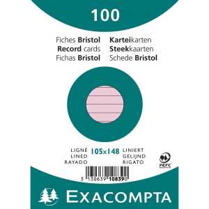 Exacompta Karteikarten A6 lin 100St/Pkg rosa