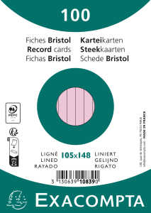 Karteikarten A6 lin 100St/Pkg rosa