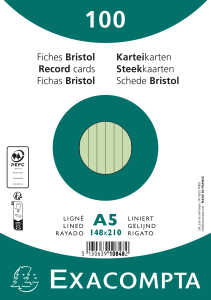 Karteikarten A5 lin 100St/Pkg grün
