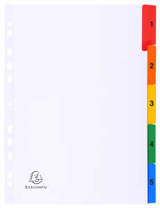 Register A4 Karton 5tlg bedrfarbig
