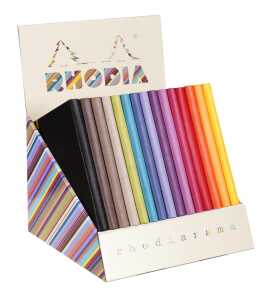 Display Rhodiarama Sortierung 15xNotizbücher fester Einband A5 blanko